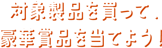対象商品を買って、豪華賞品を当てよう！
